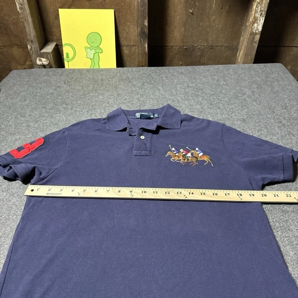 VTG 90s Polo Ralph Lauren Embroidered Polo Shirt Mens M Horses Outdoor Preppy - Picture 5 of 6